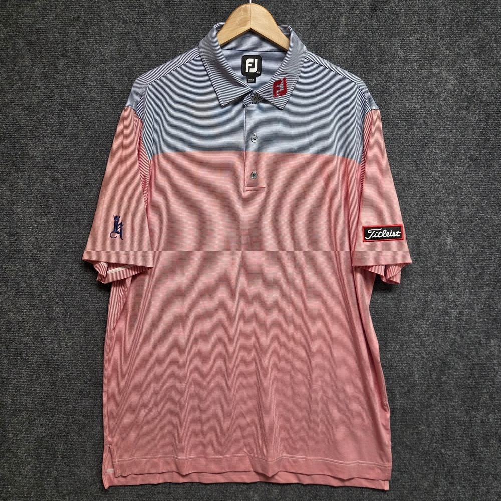Footjoy Shirt Mens XL Titleist Performance Tour JR CROWN LOGO Polo Relaxed FLAW